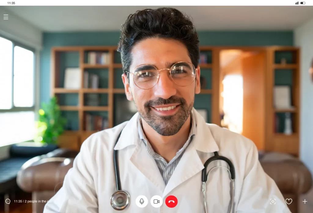 Patient speaking with a medical provider online